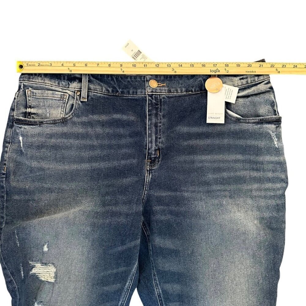 Lane Bryant Womens Jeans 22 High Rise Girlfriend Crop Distressed Flex Waistband - Picture 6 of 9